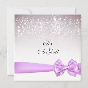 Elegante Orchidee Bow Sparkles Baby shower Kaart