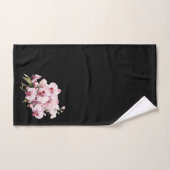 Elégante orchidée noire et rose (Serviette à main)