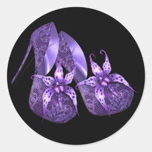 Elegante orchidee Paarse hoge hak schoen Stickers