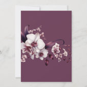 Elegante orchidee proefhuwelijksdiner kaart (Achterkant)
