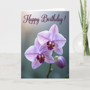 Elegante Orchidee Verjaardagskaart Kaart