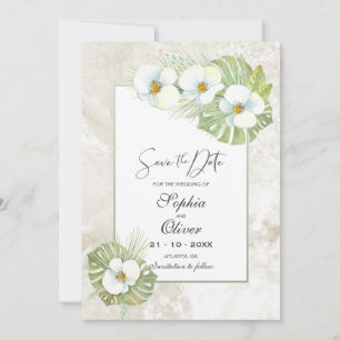 Elegante Orchideeën Floral Wedding Save the Date