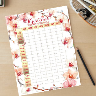 Elegante Orchideeën Praktische Weekplanning Planne Notitieblok