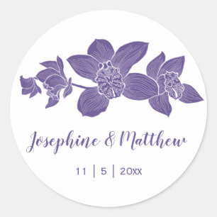 Élégante Orchidées violettes Stickers Mariage flor
