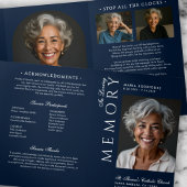 Elegante Orde van Dienst Overlijdensbericht 6-foto Drieluik Programma