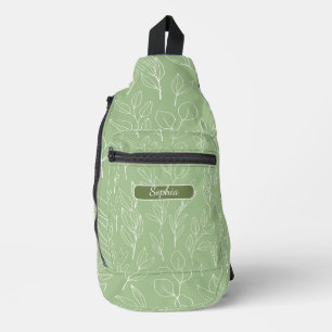 Elegante organische groene vorm kunst voor geschen sling bag