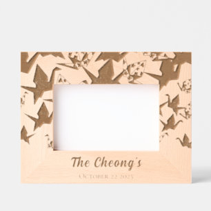 Elegante Origami papieren kraan bruiloft Gegraveerde Lijstjes