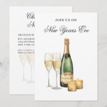 Elegante Oud en Nieuw feest uitnodiging