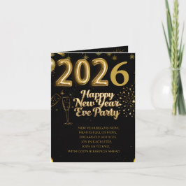 Elegante Oud en Nieuw uitnodigingskaart Feestdagen Kaart