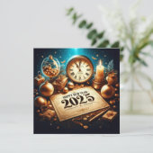 Elegante Oud en Nieuw-viering 2025 Feestdagenkaart (Staand voorkant)