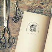 Elegante Oude Bibliotheekboeken Chique Aangepaste Rubberstempel
