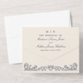 Elegante oude Chateau Manor bruiloft All In One Uitnodiging (Achterkant)