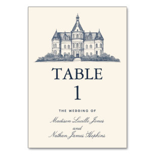 Elegante Oude Chateau Manor Trouwtafel Kaart