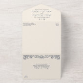 Elegante Oude Chateau Manor Wedding QR-code All In One Uitnodiging (Buitenkant)