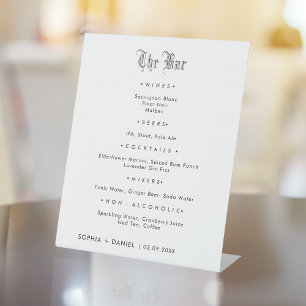 Elegante oude Engelse stijl bruiloft de bar Reclamebord Met Voetstuk
