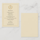 Elegante oude geldkist - Ivoor en gouden bruiloft Informatiekaartje (Voorkant / Achterkant)