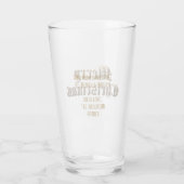 Elegante Oudengelse Lettering Vrolijk Kerstfeest Glas (Achterkant)