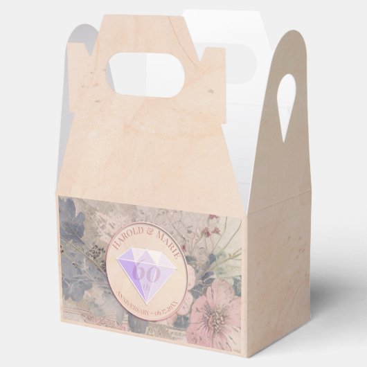 Elegante ouderwetse diamanten bruiloft gunst box bedankdoosjes (Geopend)