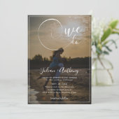 Elegante overlay 2 foto bruiloft kaart (Staand voorkant)