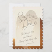 Elegante Overlay Foto Bruiloft Save the Date Kaart (Voorkant)
