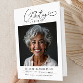 Elegante overlijdensadvertentie en foto's Viering  Programma