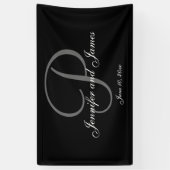 Elegante P Monogram Trouwbanner Spandoek (Verticaal)