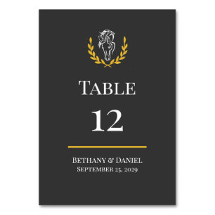 Elegante Paard-thema Trouw Tafel Nummerkaart Kaart