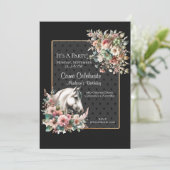 Elegante paard verjaardag kaart (Staand voorkant)