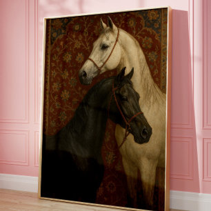 Elegante paard vintage stijl dier muur kunst print