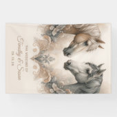 Elegante paarden bruiloft banner (Horizontaal)