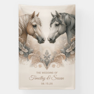 Elegante paarden bruiloft banner