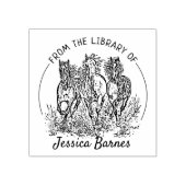 Elegante paarden ex-libris rubberstempel (Afrduk)