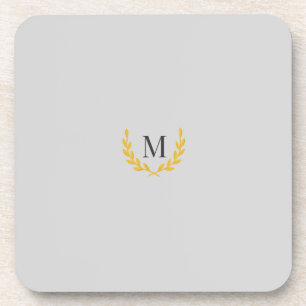 Elegante paarden gouden krans monogram bruiloft bier onderzetter