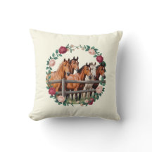Elegante paarden in bloemenslinger kunst