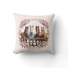 Elegante paarden in bloemenslinger kunst