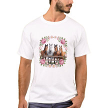 Elegante paarden in bloemenslingerkunst