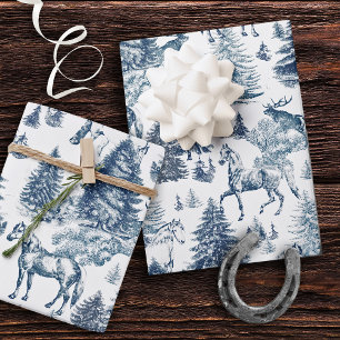 Elegante Paarden Snowy Winter Wonderland Cadeaupapier