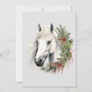 Elegante Paardenkerst Feestdagenkaart