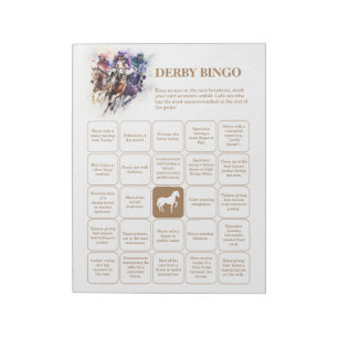 Elegante paardenrace Derby-feest Bingo Notitieblok
