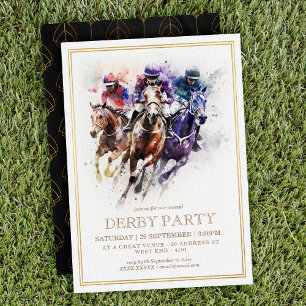 Elegante Paardenrace Derby Party / Paardensport Kaart