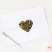 Elegante Paarse Amethyst Diamonds Smaragden sierad Hart Sticker (Envelop)