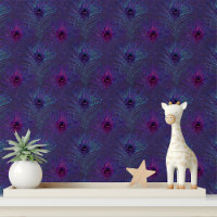Elegante Paarse Blauwe Glitter Peacock Veren Chic