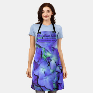 Elegante paarse blauwgroen bloemhortensia's schort