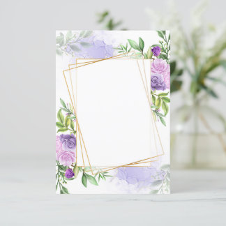 Elegante paarse bloem bruiloft lege begroting kaart