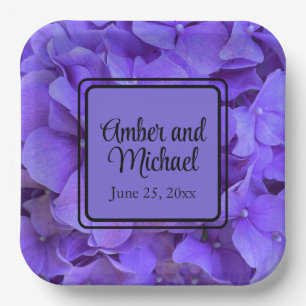 Elegante paarse bloemen Hydrangeas Lavendel lila Papieren Bordje