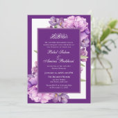 Elegante Paarse Bloemen Islamitische bruiloft Kaart (Staand voorkant)