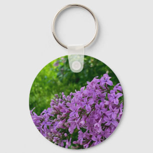 Elegante paarse bloemen paarse lila's sleutelhanger
