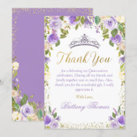 Elegante Paarse Bloemen Sparkle Gold Quinceanera