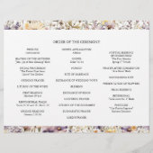 Elegante Paarse Bloemen Trifold Wedding Programma Flyer (Achterkant)