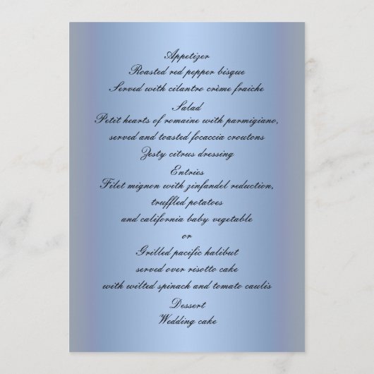 Elegante Paarse Bloemen Vlinder Bruiloft Menu Kaar (Achterkant)